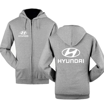 Moda Hanorace Barbati Hyundai Motor Masina Logo-ul de Imprimare Casual Hip Hop Harajuku Maneca Lunga cu Gluga Hanorac Mens Jacheta cu fermoar Hoody Imagine 2