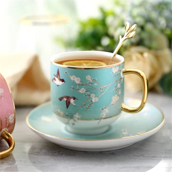 Noul Stil Chinezesc Cești Și Farfurioare Set Rural Ceramice De Cafea Ceasca De Ceai Din Portelan Cana De Ceai De După-Amiază Accesorii Pentru Decor Imagine 2