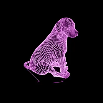 Noutatea Câine 3D Lampa USB cu LED-uri 3D Lumini de Noapte În 7 Culori de la Distanță Comutator Tactil 3D Birou Lampă de Masă Câine Echipa de Salvare 3D Lampa Cadou Imagine 2