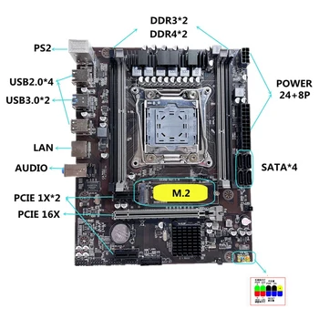 Placa de baza X99 despre lga2011-3 Placa de baza Suport Xeon E5 V3 V4 Serie CPU Cu M. 2 SSD 128G+Comutator pe Cablu Imagine 2