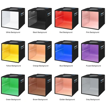 PULUZ 40 30 25 cm Foto Lightbox Inel de Lumină LED-uri de Studio Cutie 6 12 Fundaluri de Culori Masă Fotografie Moale Fotografiere Cort Cutie Imagine 2
