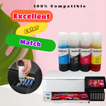 Realcolor 70 ML Premuim Inkjet Printer Ink C M Y K Reumplerea cu Cerneală de Înlocuire Kit Special de Cerneala Dye Pentru EcoTank ET L3110 Imagine 2