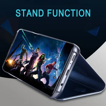 Smart Piele Flip Stand Oglindă Caz Pentru Samsung Galaxy S8 S9 Plus S7 S6 Edge Nota 8 Galaxy j5 j7 2017 UE Versiune Caz Acoperire 360 Imagine 2