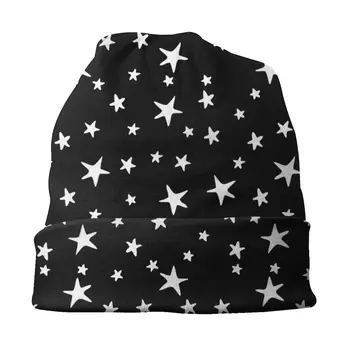 Stele Negru Pe Alb Planetsl Capota Pălării Tricot Pălărie Hip Hop Toamna Iarna În Aer Liber Chelioși Căciuli Palarie Unisex Pentru Adulti Cald Capace Imagine 2