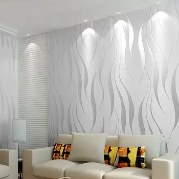 Val Simplu Dungi Tapet Gri Argintiu Tv Canapea Fundal Tapet Modern Living, Dormitor Non-Țesute Tapet De Lux Imagine 2