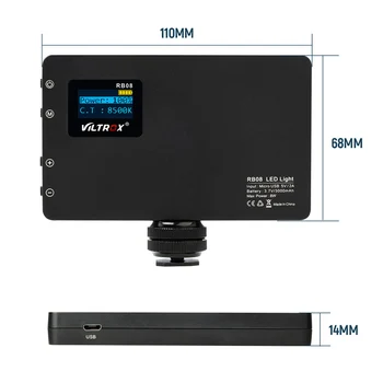 Viltrox RB08 Bi-color 2500K-8500K Video Mini LED Portabil Umple de Lumină Built-in Baterie de Telefon aparat de Fotografiat de Fotografiere Studio Imagine 2