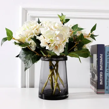 Viu Flori Artificiale Real Atingere de Mătase Mare Floare Hortensie Mireasa Buchet de Nunta de Decorare Acasă Desktop DIY Ambarcațiuni Florale Imagine 2