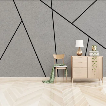 xuesu Personalizate 3D tapet modern, minimalist, linii geometrice de ciment de culoare canapea fundal 8D perete impermeabil care acoperă Imagine 2