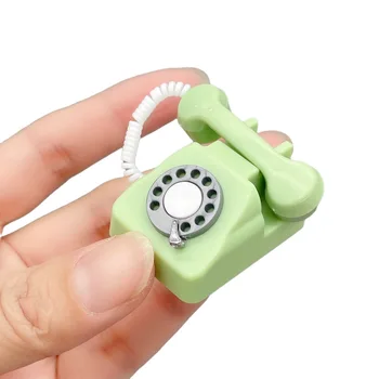1: 12 Casă De Păpuși În Miniatură Simulat Retro Telefoanele Fixe Model De Mobilier Casă De Păpuși Decor Ambarcațiuni Copii Pretinde A Juca Jucărie Imagine 3