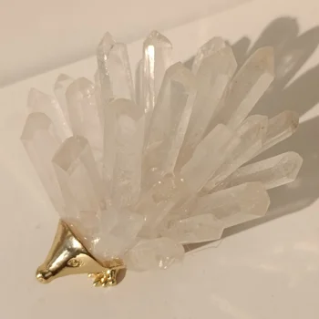 1 buc Pietre Naturale de animale Arici sculptură Cristale de Cuarț Alb Geode Cluster Minerale acasă Decorare cadou Imagine 3