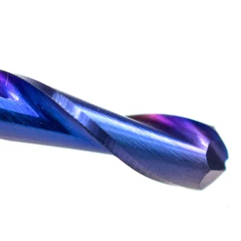 10buc Albastru nano-acoperire diametrul tijei 3.175 mm carbura-placat cu albastru cu două tăișuri spirală ball end mill 0.8 mm-3.175 mm Imagine 3