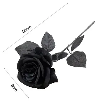 10buc Faux Crescut Veșnică de Simulare Mare de Relastic Negru Ornament de Flori pentru Acasă Decorare Nunta de interior Imagine 3