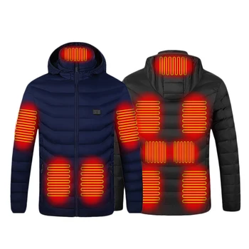 11 Zone Încălzite Jacheta USB Bărbați Femei de Iarnă în aer liber Încălzire Electrică Jachete Calde Sport Termică Strat de Îmbrăcăminte Incalzite Vesta Imagine 3
