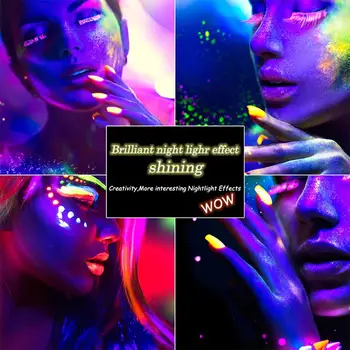 12 Culori Pictura Unghii Pudra Fluorescentă DIY de Lungă Durată Sclipici, Fard de Ochi Pigment Neon Fosfor Nail Art Decor Manichiura Imagine 3