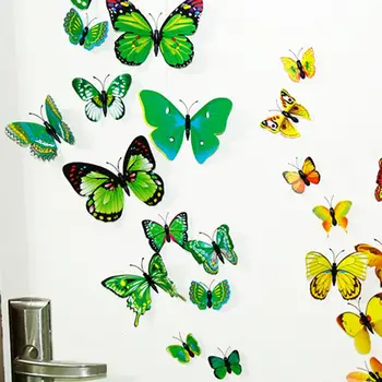 12PCS Fluture Decor autocolante Fluturi Decorative Pentru Petrecerea de Ziua de Alimentare 3D butterfly Tematica Parti Decor Nunta Imagine 3