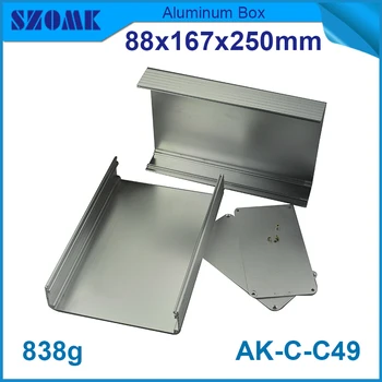 1bucată 88(H)x167(W)x250(L) mm mare și frumos carcasă de aluminiu carcasă în culoarea argintie Imagine 3
