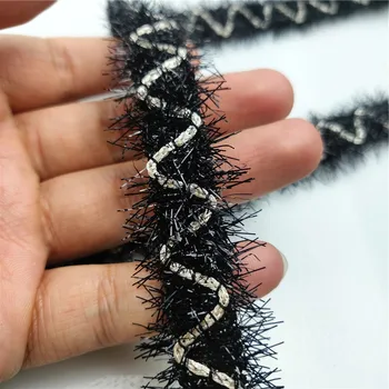 2,5 cm Lățime Negru Poliester, Imitație de Dantelă Panglică Împletită Garnitura de Aprovizionare din sectorul Confecțiilor textile Acasă Haine Înfrumusețarea Imagine 3