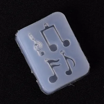 200pcs Notă Muzicală Pandantiv Mucegai Silicon de Rășină Bijuterii Tort Fondant DIY matrițe Imagine 3