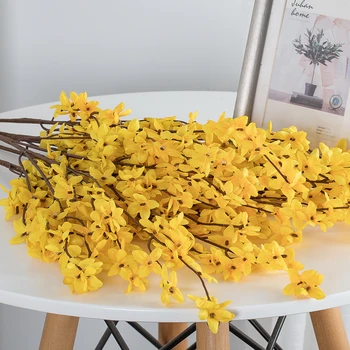 2019 Flori Galbene Iarna Jasmine Dans Orhidee Fals Flori Matase Flori Artificiale Din Material Plastic Pentru Acasă Petrecerea De Nunta Decor Floral Imagine 3