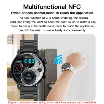 2022 Noi AMOLED 390*390 Ecran HD NFC Smart Watch Oamenii Mereu Pe Display Bluetooth Apel Ceasuri Femei IP68 rezistent la apa Smartwatch Imagine 3