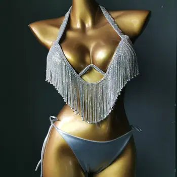 2023 Venus, Vacanta, Diamant Ciucuri Set de Bikini Costume de baie Stras costum de Baie Bling Pietre de Cristal Costum de Baie bikini Imagine 3
