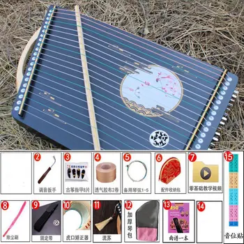 21 Șir Guzheng Stil Chinezesc Tradițional Lemn de Paulownia Portabil Mini Scenă Instrumente Muzicale pentru Incepatori Nou Imagine 3