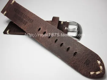 23mm Handmade Fashion din piele barbati watchband de epocă brățară brățară ceas bandă de înaltă calitate, grosime Ceas curea Bratara Imagine 3