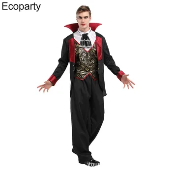 3 Bărbați Stil Vampir Cosplay Costum Film Contele Dracula Rol Uniformă Costum de sex Masculin Carnaval de Halloween Paști Petrecere Fancy Dress Up Imagine 3