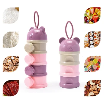 3 Grila Portabil Lapte Praf Formula Dozator BPA Gratuit Container pentru Alimente pentru Sugari Bean Cutie de Depozitare pentru copii Îngrijire Copilul de Călătorie Sticla Imagine 3