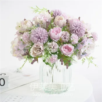 32cm Mătase Bujor Buchet de Trandafiri Artificiale Flori, Decorațiuni interioare, Accesorii Nunta Petrecere Album Fals Plante Diy Pompoane Imagine 3