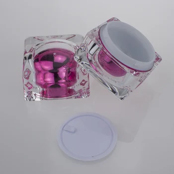 50pcs en-gros 30ml Roz de cristal pătrat gol borcane cu capac , roz gol 30ml pătrat borcan cu capac ,30 ml pătrat borcane en-gros Imagine 3