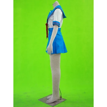 Ainclu Transport Gratuit Albastru Suzumiya Haruhi no Yuuutsu Fata Anime Uniformă Școlară Adult Copil Halloween Cosplay Costum Imagine 3