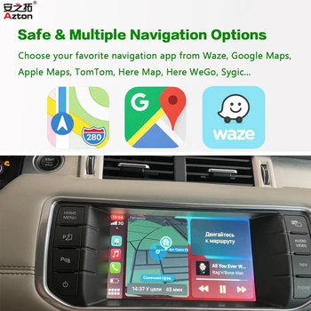 AZTON Radio Auto Upgrade Pentru Range Rover Sport, Discovery Evoque Bosch IOS iPhone Wireless CarPlay, Android Auto Modulul Imagine 3