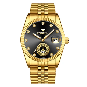 Bărbați Ceas Relogio Masculino 2020 Lux Diamond Dial Om de Afaceri de Ceas din Oțel rezistent la apa 30M Luminos Data Ora de sex Masculin Ceas Imagine 3