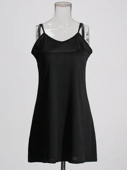 CHICEVER de Imprimare Negru Rochii Pentru Femei V-Neck Maneca Lunga Talie Mare Falduri Largi Vintage Rochie de Vara pentru Femeie Îmbrăcăminte de Modă Imagine 3