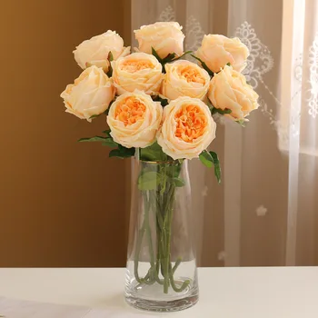Culoare Multi Trandafiri Artificiale 6 Bucati Ziua Îndrăgostiților Cadou de Nunta de Decorare Ziua de nastere Acasa Ornament Artificiale Flori False Imagine 3