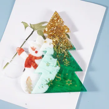 Diy Cristal Picătură De Lipici Mucegai Moș Crăciun, Pomul De Crăciun Leagăn Mucegai Silicon Matrite Rășină Mucegai De Copt Accesorii Imagine 3