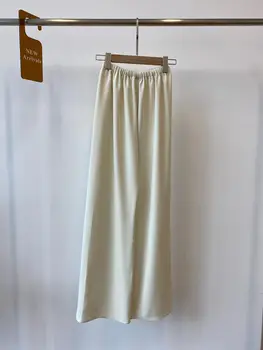 Femei Cearșaf Mare Elastic Talie Pantaloni Lungi de 3 Culori 2022 Vara Noi Doamnelor Subțire Drept Casual Pantaloni Toate-meci Imagine 3