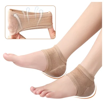 Gel Toc Protector Ciorap pentru Ingrijirea picioarelor Moisturing Anti-Cracare Insertii Maneca Relief Fasciita Plantara Reduce Durerea Toc Presiune Imagine 3