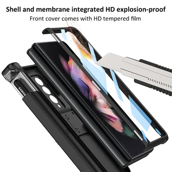 GKK Toate incluse Magnetic Balama Ecran de Sticlă de Caz Pentru Samsung Galaxy Z Fold 3 Caz Diapozitiv Suport Stilou Cover Pentru Galaxy Z Fold3 5G Imagine 3
