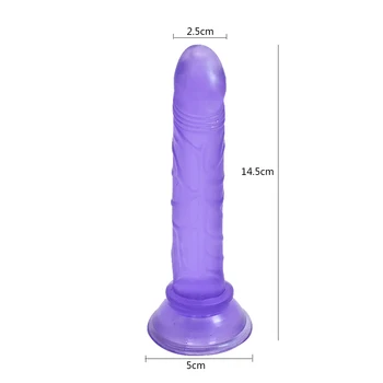 Jeleu mic Vibrator Cu ventuza de sex Feminin Masturbari Penis Realist G-spot Orgasm Anal Plug Jucarii Sexuale pentru Femei Adulte Produs Imagine 3