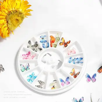 Kapmore Fluture Colorat de Unghii Farmec Moda Acril 3D Decorare Unghii Fluture pe Unghii Decor pentru Femei Accesorii Fete Imagine 3