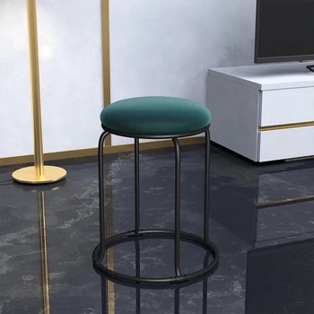 Lumina de lux placat cu aur de familie scaun rotund scaun moale care pot fi stivuite de stocare rotund scaun de masa scaun de moda machiaj scaun Imagine 3
