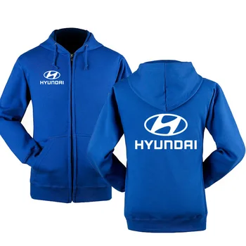 Moda Hanorace Barbati Hyundai Motor Masina Logo-ul de Imprimare Casual Hip Hop Harajuku Maneca Lunga cu Gluga Hanorac Mens Jacheta cu fermoar Hoody Imagine 3