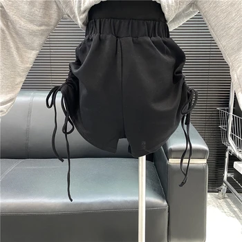 Noi 2022 Designer de moda Celebru brand de Înaltă talie Cutat Cordon Stretch pantaloni fierbinte Sexy si versatile Casual Scurt Imagine 3