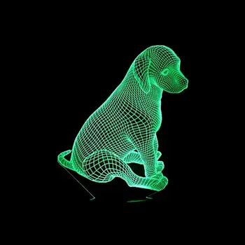 Noutatea Câine 3D Lampa USB cu LED-uri 3D Lumini de Noapte În 7 Culori de la Distanță Comutator Tactil 3D Birou Lampă de Masă Câine Echipa de Salvare 3D Lampa Cadou Imagine 3