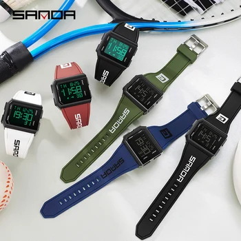 SANDA Nouă Bărbați Sport Electronic Ceas Silicon Curea Luminos rezistent la apa 30M CONDUS Analogic Digital Ceas Electronic Reloj hombre Imagine 3