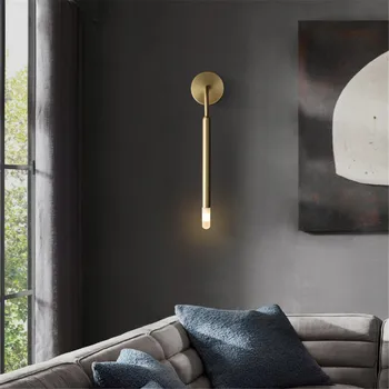 Simplu și Modern de Perete de Lumină LED-uri de Cupru Acrilice Noptieră Lampa de Perete Mansarda Stil Retro Tranșee de Perete de Interior Decor de Iluminat corp de Iluminat Imagine 3