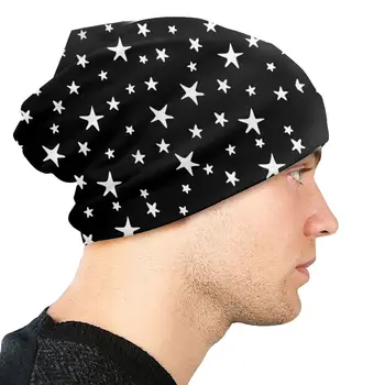 Stele Negru Pe Alb Planetsl Capota Pălării Tricot Pălărie Hip Hop Toamna Iarna În Aer Liber Chelioși Căciuli Palarie Unisex Pentru Adulti Cald Capace Imagine 3