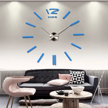 Supradimensionate oglinda acrilica 3D ceas de perete cu design modern creative DIY ceas de perete camera de zi cuarț pin Europene ceas de perete digital Imagine 3